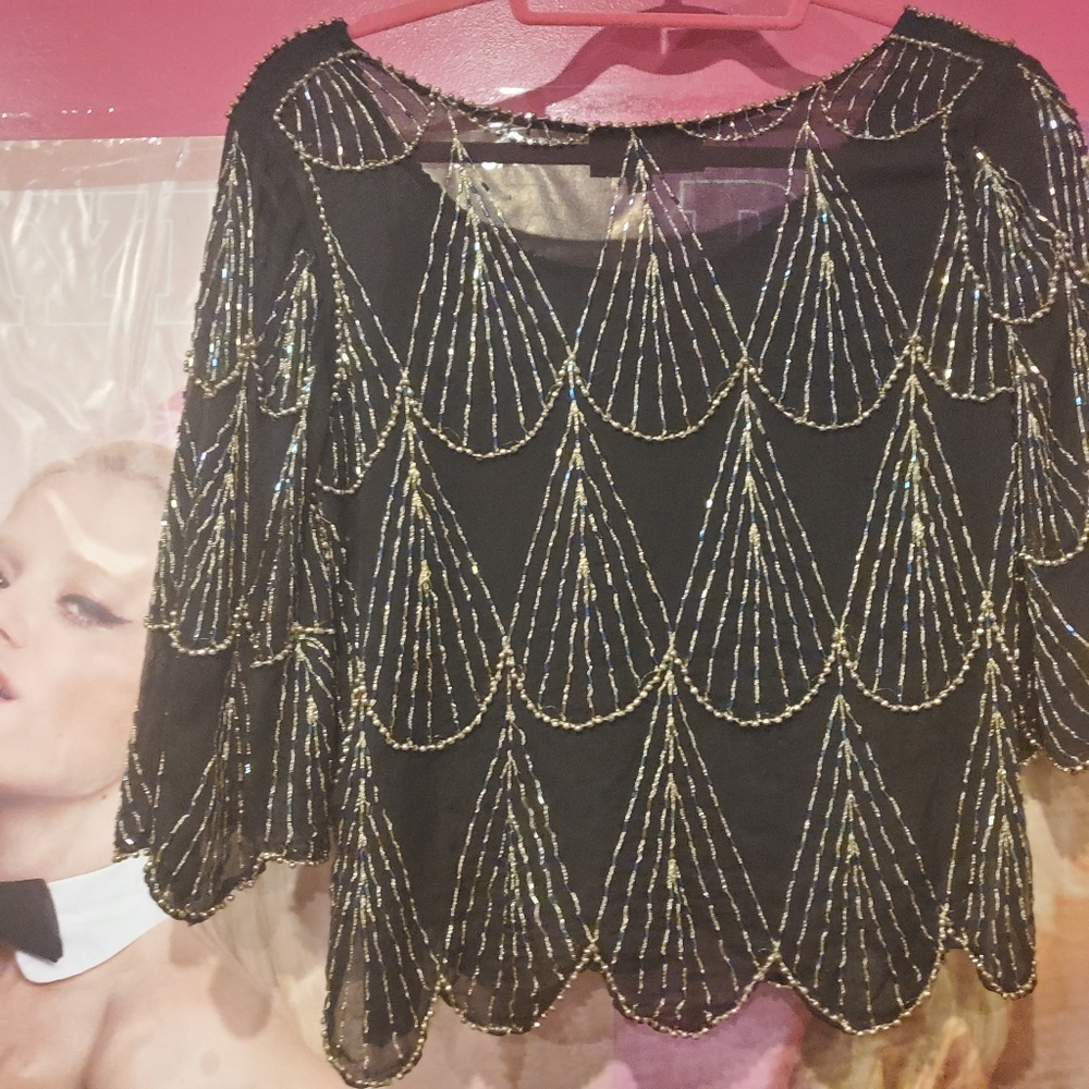 SISTER MAX Vintage Beaded Top - Picture 11 of 13